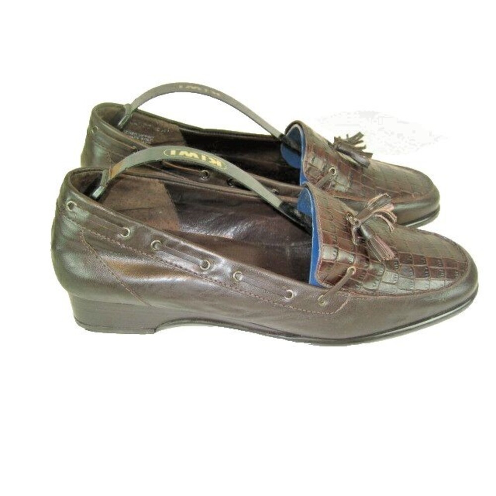 Womens Etienne Aigner E-Glance Brown Faux Alligator Tassel Loafers sz 8.5M - Picture 3 of 8